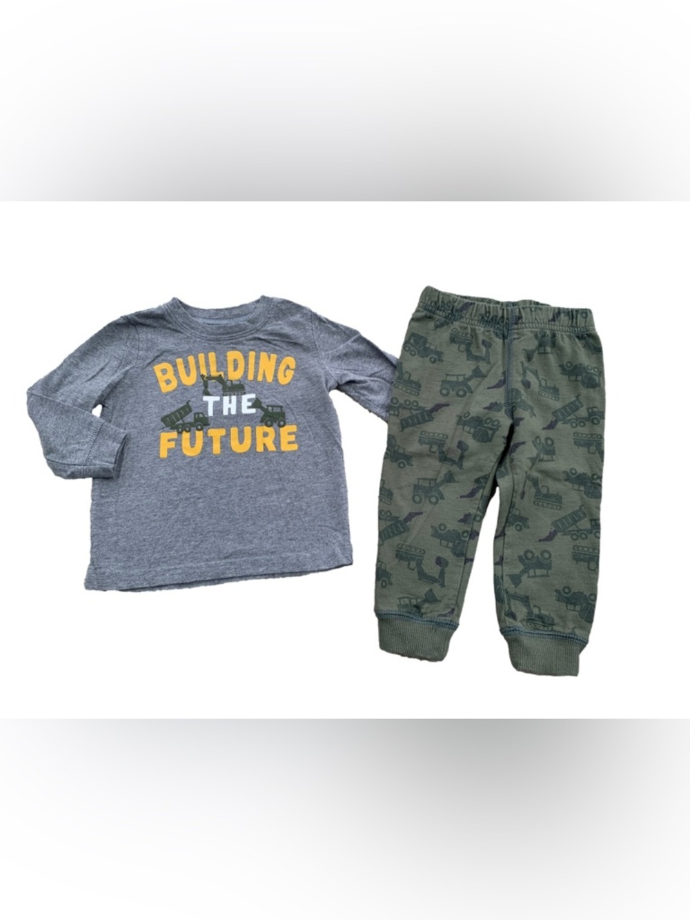 Carters Size 18 Months Building the Future Construction Long Sleeve Joggers Set